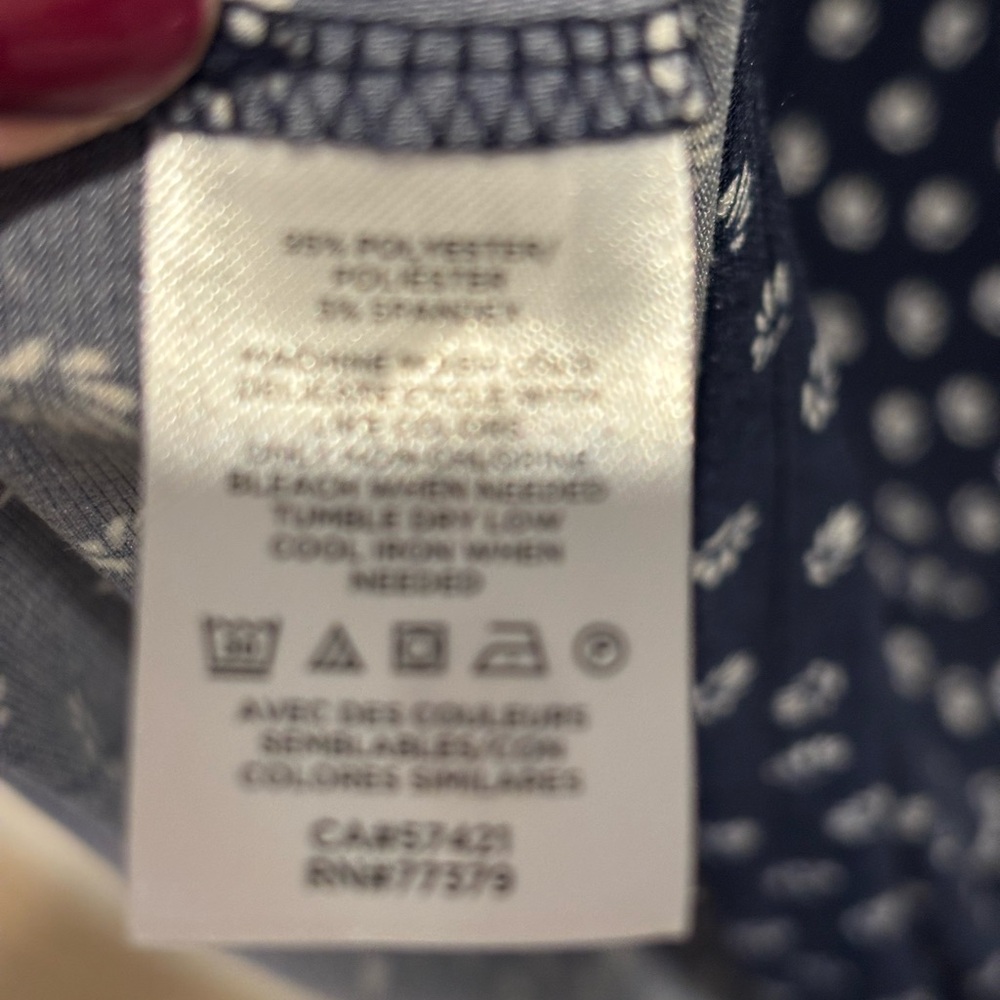 Ann Taylor Dark Blue and White Patterned Midi Dress 138 - Picture 4 of 4